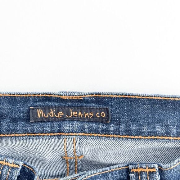 NUDIE Jeans Tube Tom Organic Aged Ink Blue Women’s Tag Size 26x34 - Picture 12 of 14